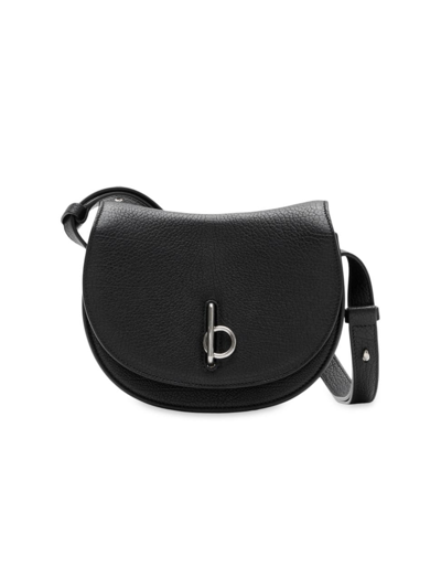 Shop Burberry Women's Mini Rocking Horse Leather Bag In Black