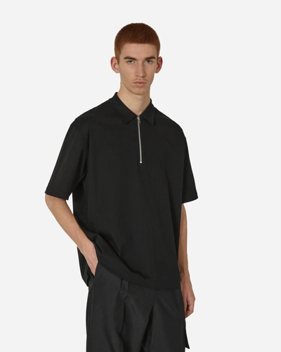 Shop Sacai Cotton Jersey Polo Shirt In Black
