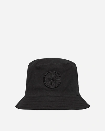 Shop Stone Island Logo Bucket Hat In Black