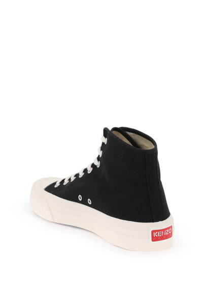 Shop Kenzo Canvas High-top Sneakers In Black