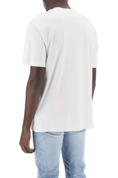 Shop Diesel T-just-doval-pj Crewneck T-shirt In White