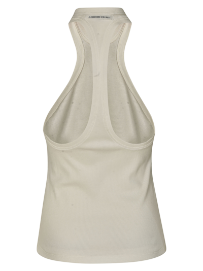 Alessandro Vigilante Slim Fit Knit Tank Top In White