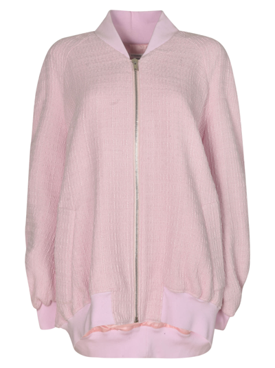Shop Alessandro Vigilante Cut-out Detail Oversized Zip Jacket In Pink