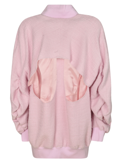 Shop Alessandro Vigilante Cut-out Detail Oversized Zip Jacket In Pink