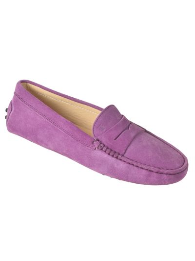 Shop Tod's Gommini Loafers In Purple
