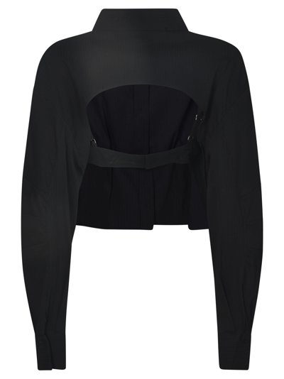 Alessandro Vigilante Open Back Cropped Jacket In Black