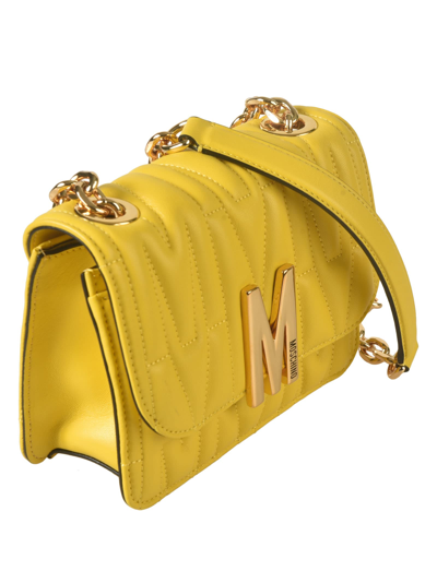 Shop Moschino Quilted Chain Shoulder Bag In 0027