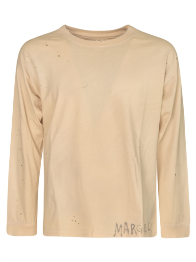 Shop Maison Margiela Logo Round Neck Sweatshirt In 102