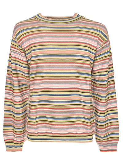 Shop Maison Margiela Striped Sweatshirt In 001f