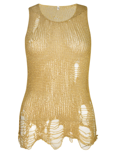 Shop R13 Destroyed Tank Top In Gold