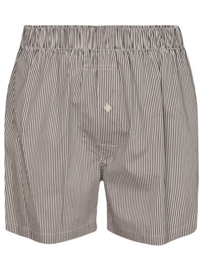 Shop Maison Margiela Striped Shorts In Black/white