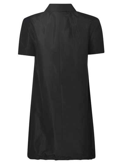 Shop Prada Zip Logo Plaque Dress In Black