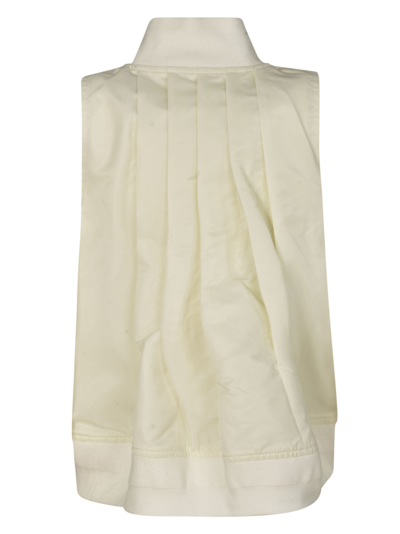 Shop Sacai Zip Pleated Vest In White
