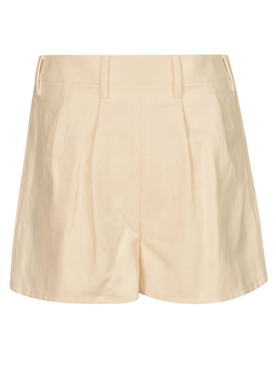Shop Prada Belted Cropped Shorts In Natural