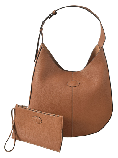 Shop Tod's Logo Patched Pouch Applique Shoulder Bag In S410