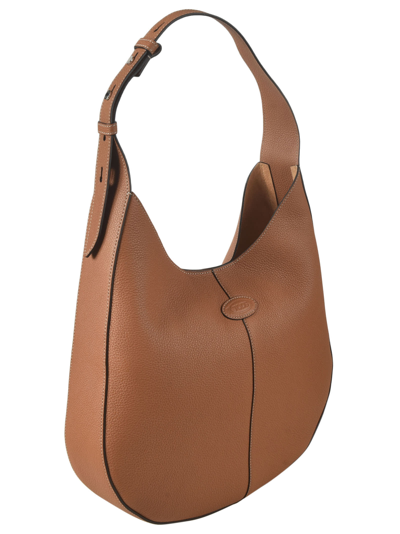 Shop Tod's Logo Patched Pouch Applique Shoulder Bag In S410