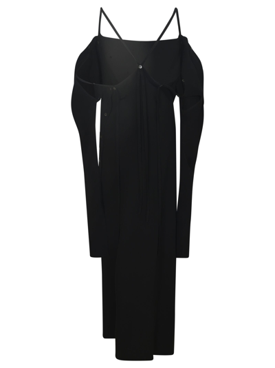 Shop Setchu Off-shoulder Loose Fit Dress In Black