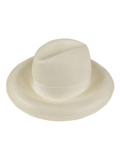 Shop Borsalino Bow Detail Woven Hat In 0001