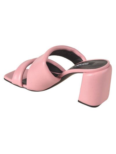 Shop Sergio Rossi Padded Strap Block Heel Mules In Pink