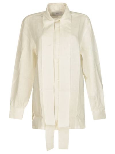 Shop Setchu Scarfed Shirt In White