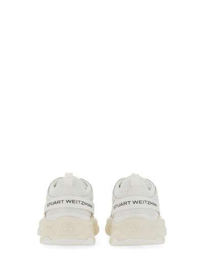 Shop Stuart Weitzman Sneaker With Logo In Bianco