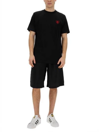 Shop Family First Milano Bermuda With Logo In Nero