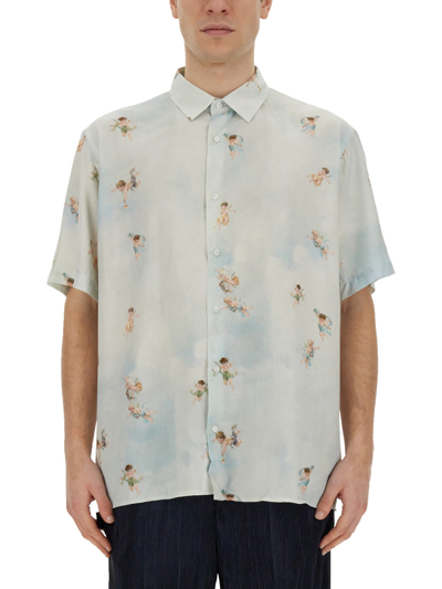 Shop Family First Milano Printed Shirt In Azzurro