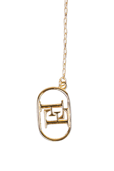 Shop Elisabetta Franchi Dangle Earrings With Oval Logo In Oro Giallo
