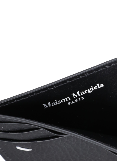 Shop Maison Margiela Leather Cards Holder In Black