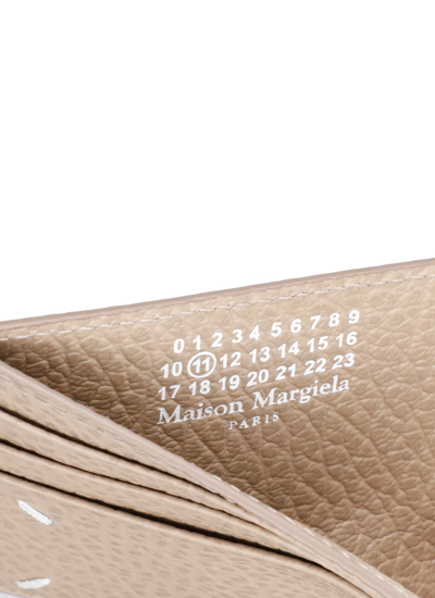 Shop Maison Margiela Four Stitches Card Holder In Beige