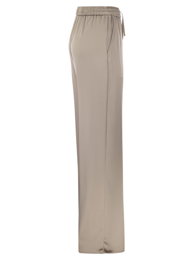 Shop Herno Casual Satin Trousers In Cream