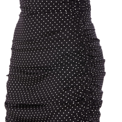 Shop Dolce & Gabbana Dress With Micro Polka-dot Print In Black