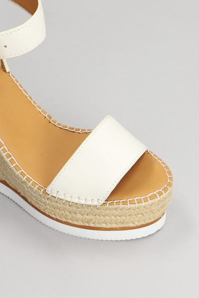 Shop See By Chloé Glyn Wedges In Beige Leather