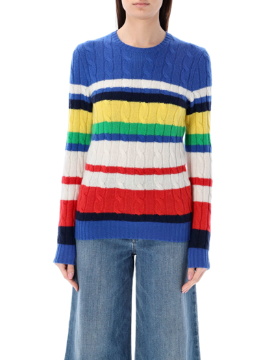 Shop Polo Ralph Lauren Julianna Cable Knit Sweater In Multi