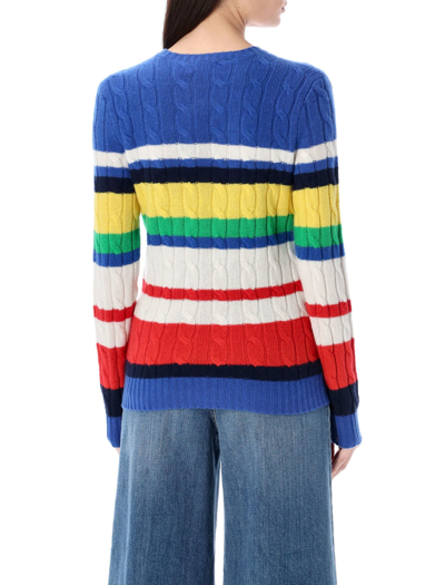 Shop Polo Ralph Lauren Julianna Cable Knit Sweater In Multi