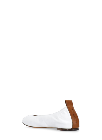 Shop Lanvin Leather Ballet Shoes In White