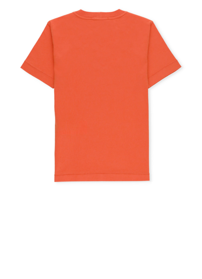 Shop Stone Island Cotton T-shirt In Orange