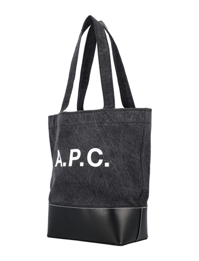 Shop Apc Axel Small Tote Bag In Black Blue