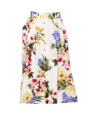 Shop Dolce & Gabbana Garden Print Skirt In Multicolour
