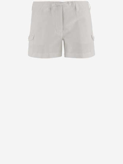 Shop Aspesi Cotton And Linen Short Pants In White