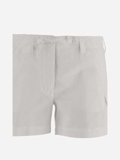 Shop Aspesi Cotton And Linen Short Pants In White