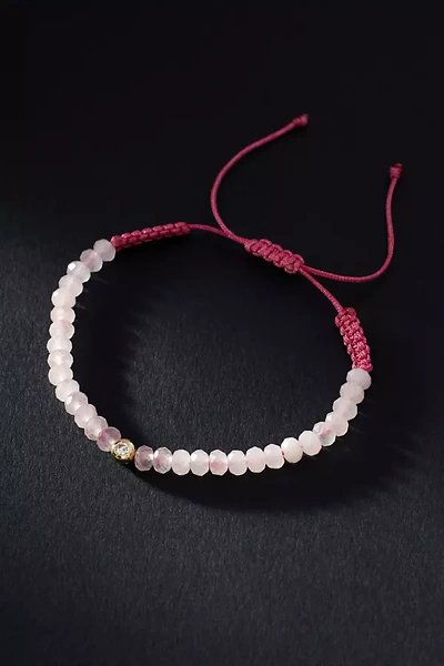 Rachel Reid Jewelry Diamond Bezel And Gemstone Adjustable Bracelet In Pink
