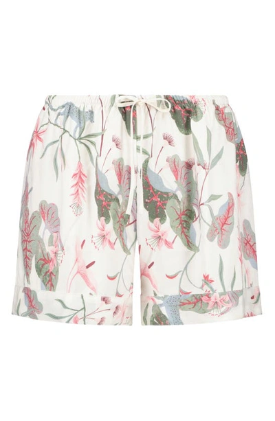 Hunkemoller Cheetah Pajama Shorts In Snow White