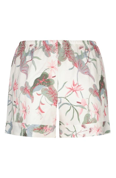 Hunkemoller Cheetah Pajama Shorts In Snow White