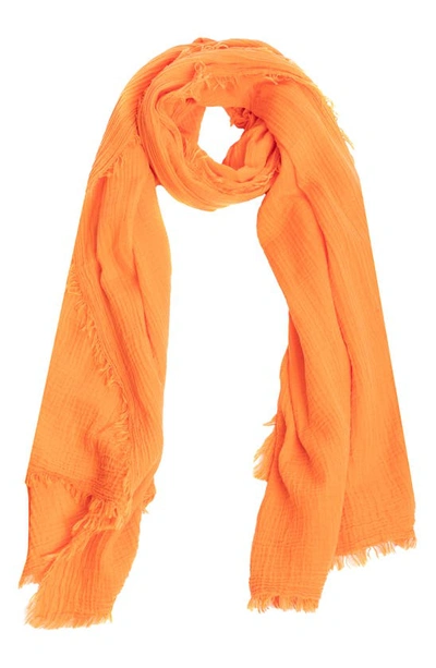 Shop Saachi Cotton Scarf In Orange