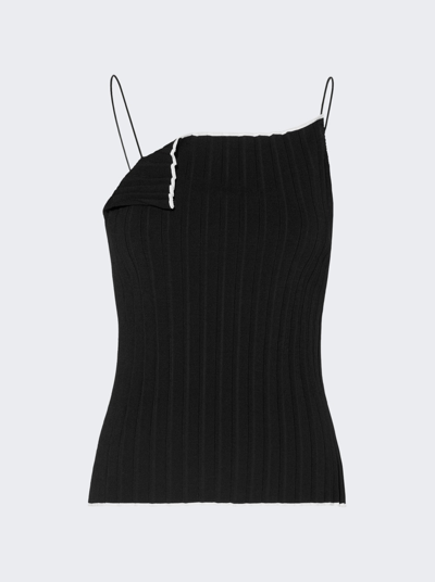 Shop Jacquemus Le Haut Maille Plisse Top In Black