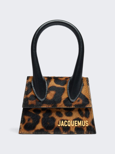 Shop Jacquemus Le Chiquito Bag In Print Leopard Brown