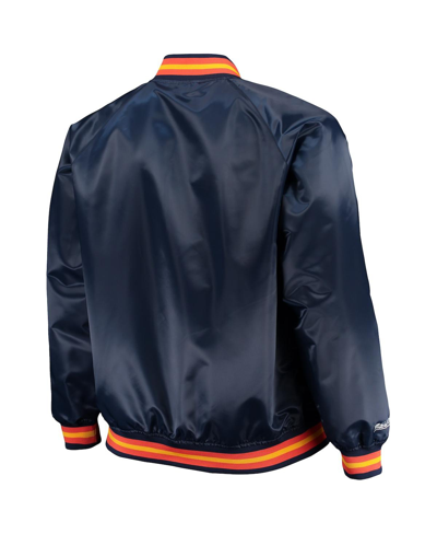 Mitchell & Ness Navy Golden State Warriors Big & Tall Hardwood Classics Raglan Satin Full-snap Jacke In Navy