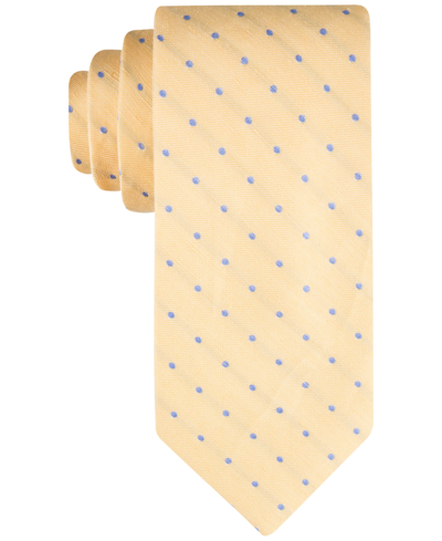 Shop Tommy Hilfiger Men's Linen Dot Tie In Yellow