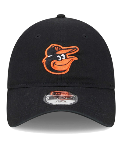 New Era Little Boys And Girls  Black Baltimore Orioles Team 9twenty Adjustable Hat In Black